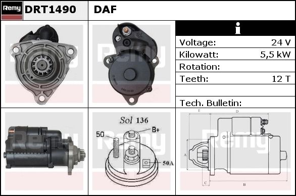 DELCO REMY Стартер DRT1630